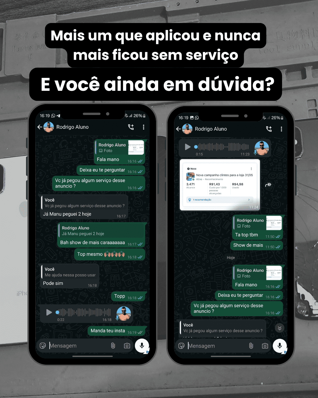 Depoimento de aluno em print do WhatsApp 1